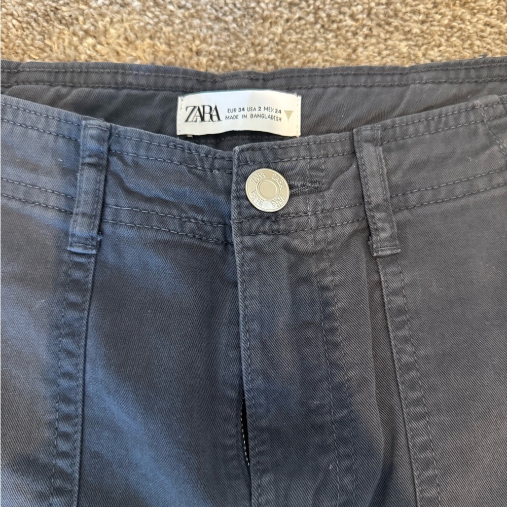 Zara Charcoal Cargo Pants